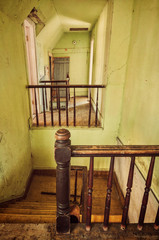 Abandoned house interior corridor