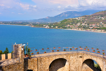 view from the Aragonese castle of Agropoli Salerno Italy