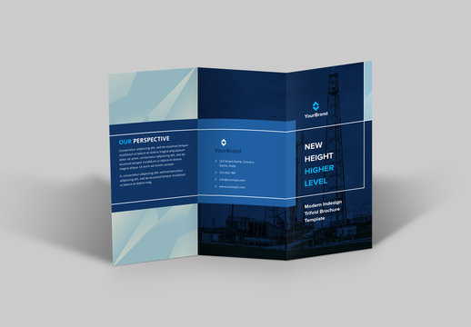 Blue and White Trifold Brochure Layout