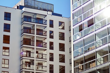 Fototapeta premium Facade of new residential building