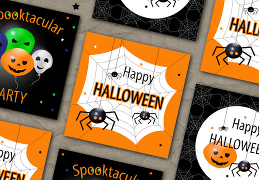 Halloween Cards Set