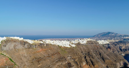 Fototapeta na wymiar village on Santorini island, aerial view, greece