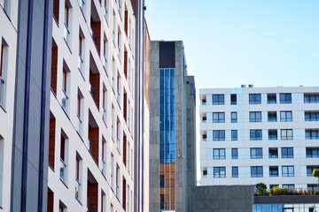 Facade of new residential building