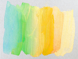 multicolor gloss paint, blue green yellow-orange on