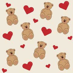 Bear cartoon background. Love. Valentine day.