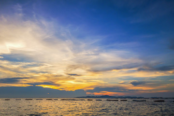 Sea sky cloud in sunset long exposure