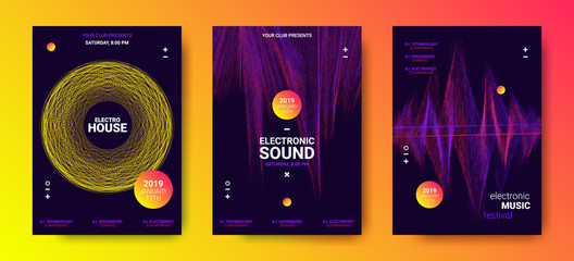 Electronic Music Posters with Sound Amplitude.