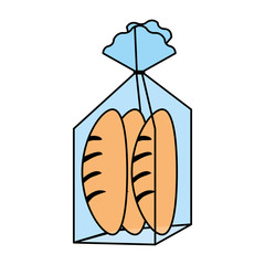 fresh breads in plastic bag