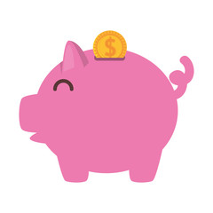 piggy savings with coins