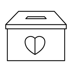 donation box with heart