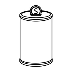 donation pot with coins