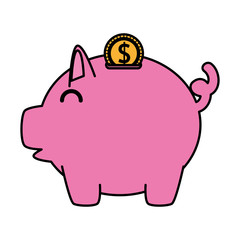 piggy savings with coins