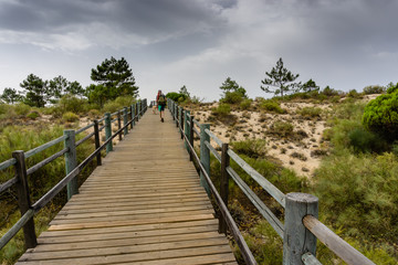 Fototapeta na wymiar Public Beach access on Adao e Eva Beach on Castro Marim, Algarve Portugal.