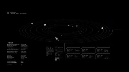 Solar system HUD Animation with Infos for every Planet. - Powered by Adobe