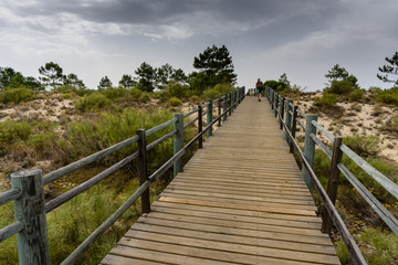 Public Beach access on Adao e Eva Beach on Castro Marim, Algarve Portugal.