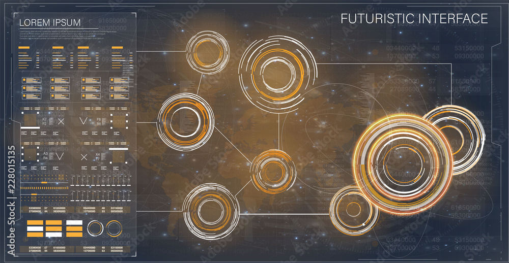 Aufkleber set. computer monitor vector illustration. abstract icon set. hud interface template. futuristic int