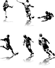 highly detailed vector illustration of soccer players