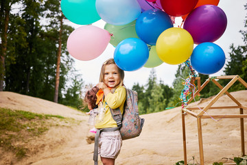 Kids walking green park