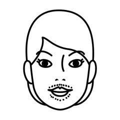head woman with facial hair