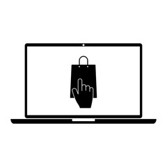 Online shopping icon, logo on white background
