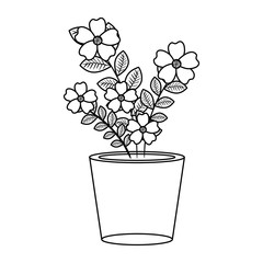 flowers houseplant in pot icon
