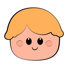 Happy cute boy avatar. Vector illustration design