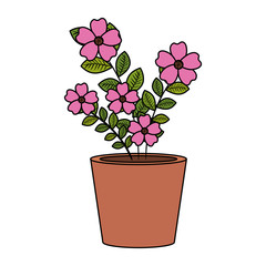 flowers houseplant in pot icon