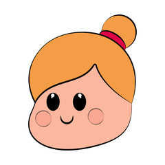 Cute happy girl avatar. Vector illustration design