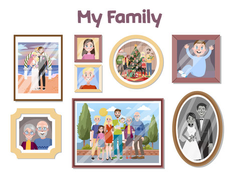 Gallery of family portraits in the frames