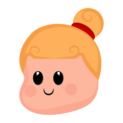 Cute happy girl avatar. Vector illustration design