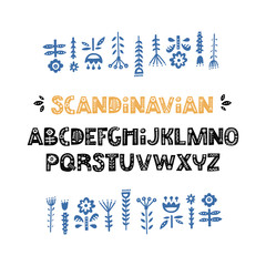 Scandinavian Font Vector - obrazy, fototapety, plakaty