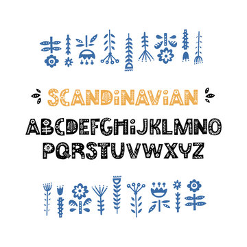 Fototapeta Scandinavian Font Vector