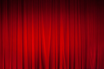 Red curtain with spotlight