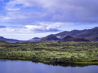 Scenic lake view of Helgafellssveit in Eastern Iceland