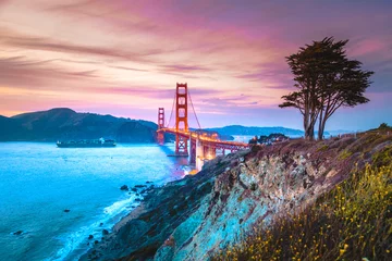 Zelfklevend Fotobehang Golden Gate Bridge at twilight, San Francisco, California, USA © JFL Photography