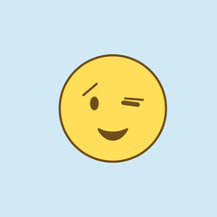 wink 2 colored line icon. Simple yellow and brown element illustration. wink concept outline symbol design from emoji set
