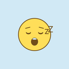 asleep 2 colored line icon. Simple yellow and brown element illustration. asleep concept outline symbol design from emoji set