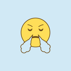 in anticipation of victory 2 colored line icon. Simple yellow and brown element illustration. in anticipation of victory concept outline symbol design from emoji set