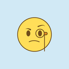 scrutinizes 2 colored line icon. Simple yellow and brown element illustration. scrutinizes concept outline symbol design from emoji set