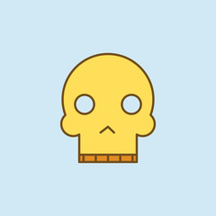 skull 2 colored line icon. Simple yellow and brown element illustration. skull concept outline symbol design from emoji set