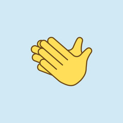 clap hands 2 colored line icon. Simple yellow and brown element illustration. clap hands concept outline symbol design from emoji set