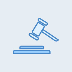Line icon- judge gavel on the white background