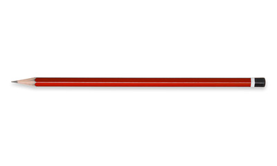 red pencil and erase white isolated background