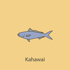 kahawai 2 colored line icon. Simple purple and gray element illustration. kahawai concept outline symbol design from fish set