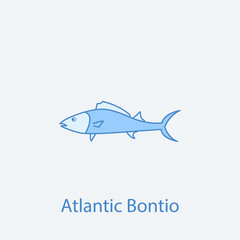 atlantic bontio 2 colored line icon. Simple light and dark blue element illustration. atlantic bontio concept outline symbol design from fish set