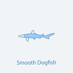smooth dogfish 2 colored line icon. Simple light and dark blue element illustration. smooth dogfish concept outline symbol design from fish set