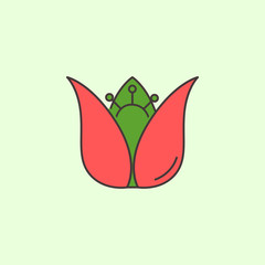 abstract type of flowers color Line Icon