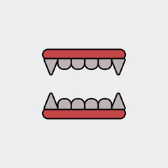 Vampire's teeth outline colored icon