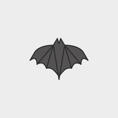 line silhouettes halloween of bat outline colored icon