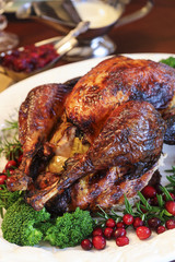  Roasted Thanksgiving Day Turkey on the holiday table